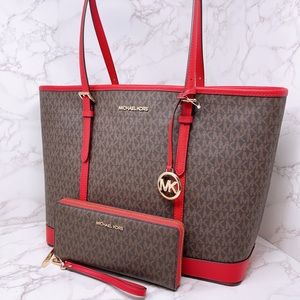 Michael Kors JST Large Shoulder Tote and Wallet